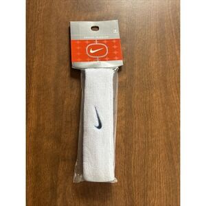 2001 Vintage Nike Headband White w/ Blue Nike Swoosh Logo AC9055 102